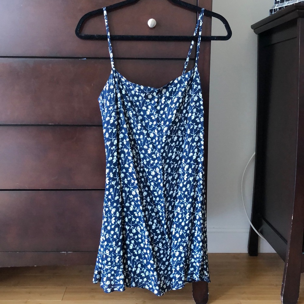 Reformation blue and white floral mini dress, size 4